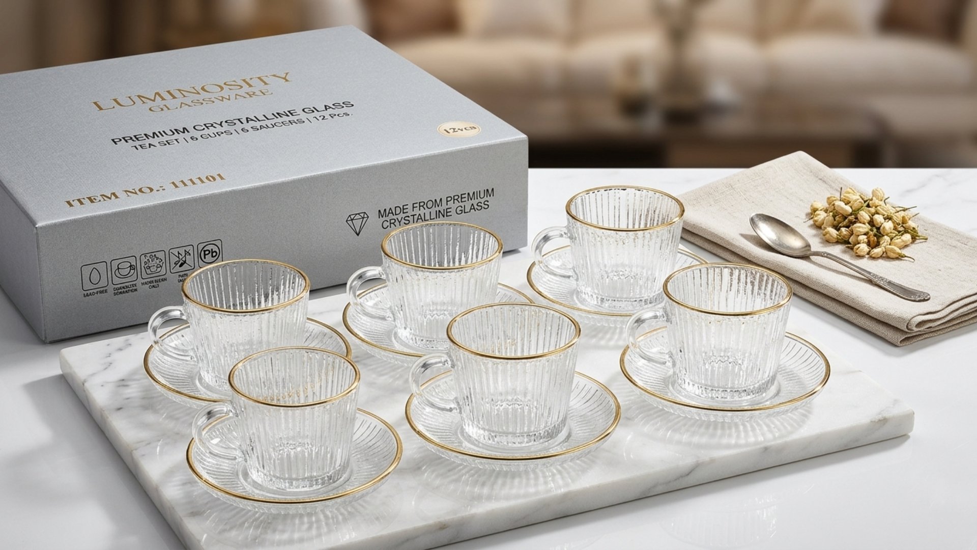 Sous tasse blanc dorée