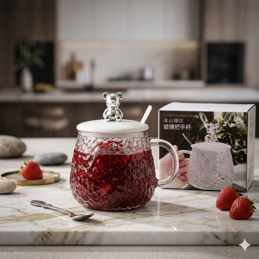 mug en verre texturé